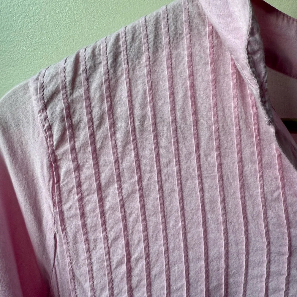 GRETCHEN SCOTT Pintuck Petal Pink Maxi‎ Dress Pockets Beach Coastal Preppy XS S